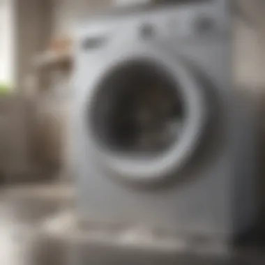 Demonstration of cleaning a washing machine with vinegar and baking soda