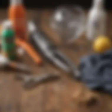 An assortment of tools displayed for removing pet hair from laundry.