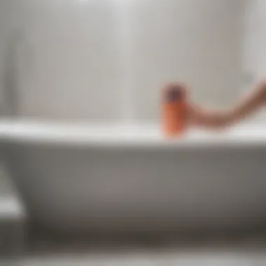 Applying Baking Soda for a Thorough Clean Application of baking soda to bathtub surface