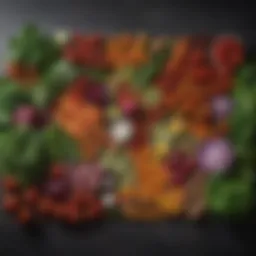 Colorful assortment of fresh vegetables and herbs