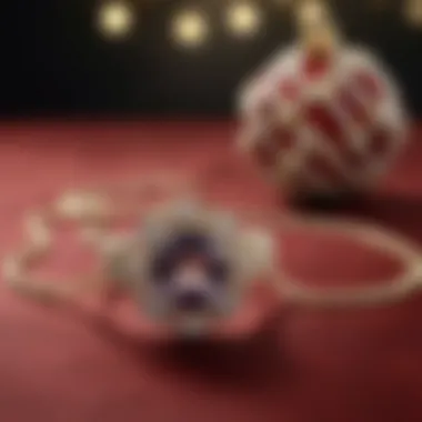 Elegant Jewelry Gift Experience An elegant piece of jewelry displayed on a velvet surface, shining in soft light.