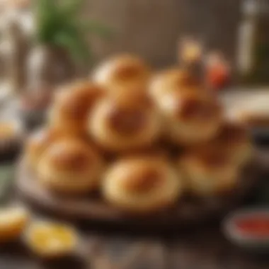 Festive Homemade Bread Rolls Freshly baked bread rolls on a festive table