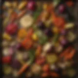 A colorful array of roasted spring vegetables