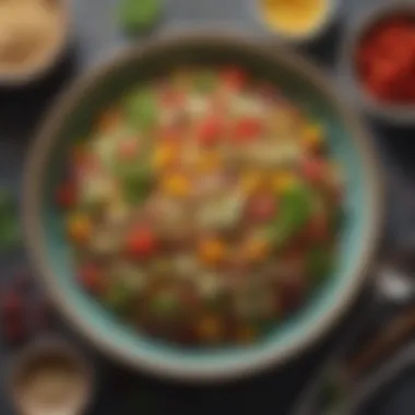 Quinoa Salad: A Colorful Gluten-Free Delight A vibrant plate of quinoa salad with colorful vegetables and herbs
