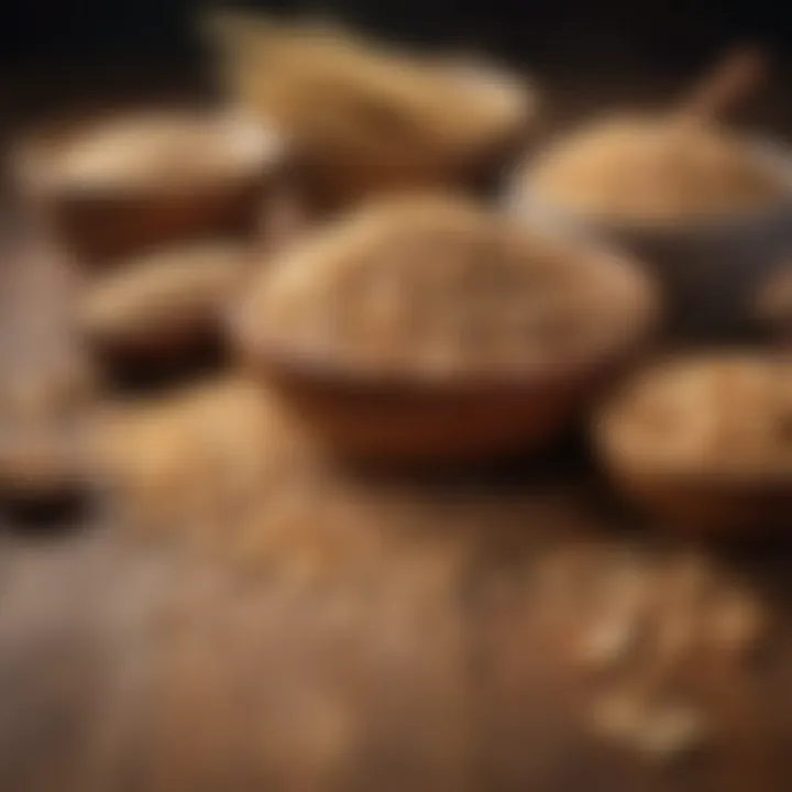 Nutrient-rich grains arranged on a wooden table