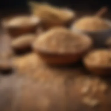 Wholesome Grains for Balanced Meals Nutrient-rich grains arranged on a wooden table