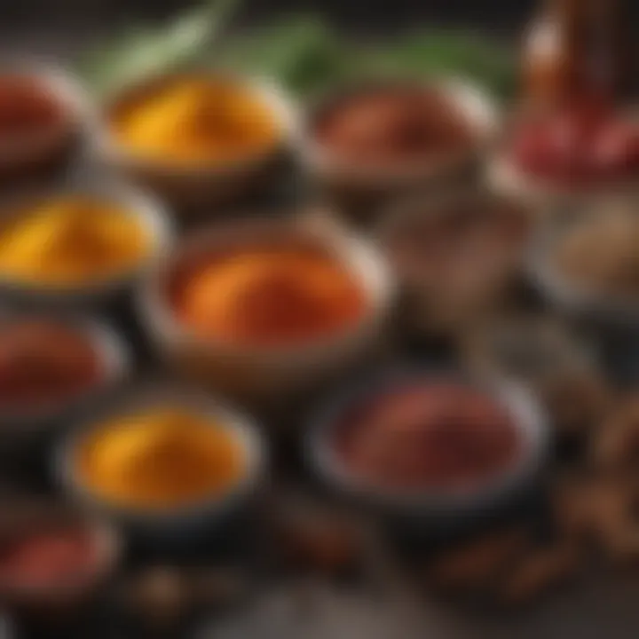 Variety of spices and marinades for flavoring turkey