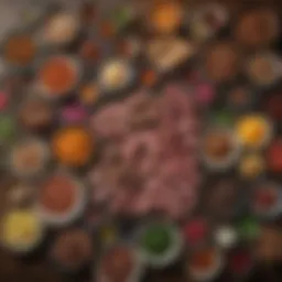 An assortment of Korean BBQ ingredients