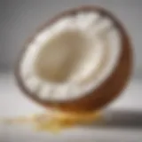 A close-up view of high-quality coconut oil in a glass jar showcasing its golden texture