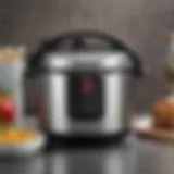 A sleek stainless steel pressure cooker with a modern design showcasing its versatility.