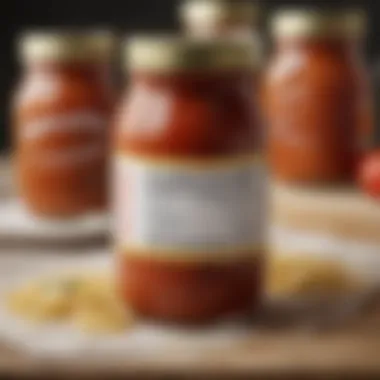 Nutritional information displayed on a spaghetti sauce jar.