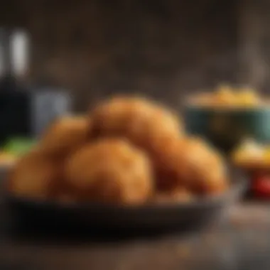 Crispy Perfection in Air Fried Meals Close-up of food being air fried, highlighting texture and color