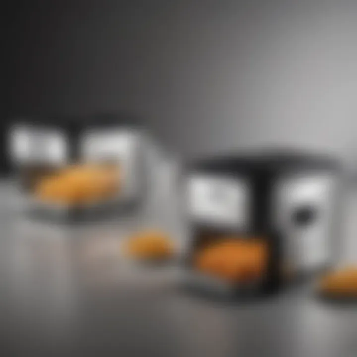 Comparison chart of features among various three quart air fryers