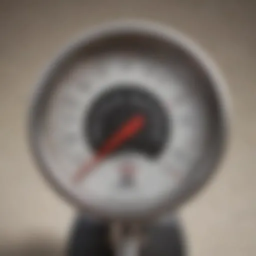 Close-up of a high-precision thermometer displaying temperature