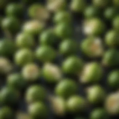 An array of fresh Brussels sprouts ready for cooking