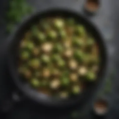 A vibrant plate of sautéed Brussels sprouts garnished with herbs