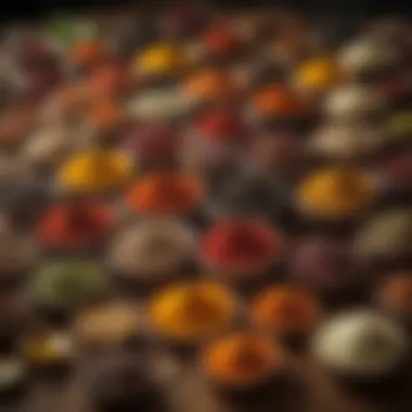 Diverse Spices in African Cuisine An array of colorful spices representing African culinary diversity