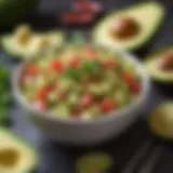 A bowl of fresh avocado salsa with vibrant colors.