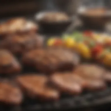 A picturesque grilling setup showcasing different BBQ techniques