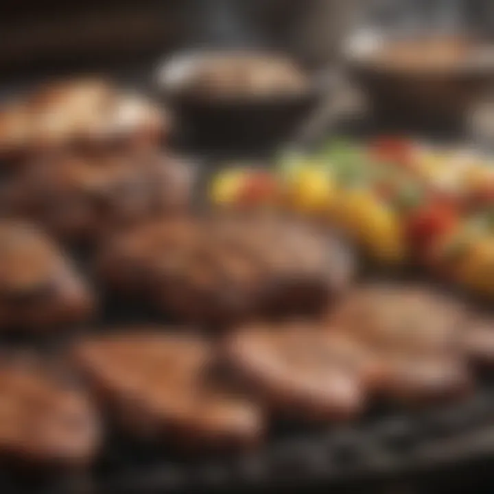 A picturesque grilling setup showcasing different BBQ techniques