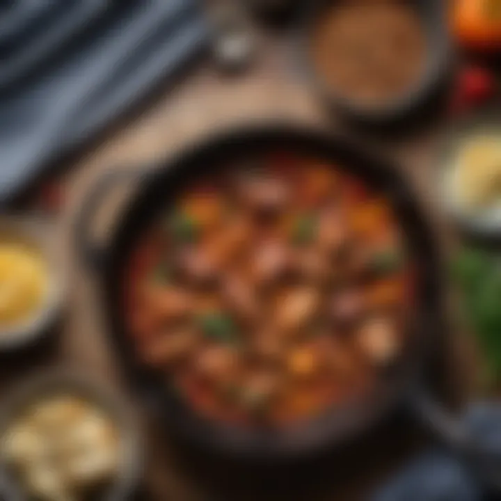 A vibrant, healthy meal prepared in a cast iron skillet