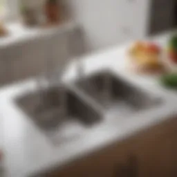 Elegant two-faucet kitchen sink showcasing modern design