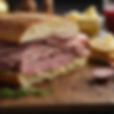 Fresh Ingredients for the Perfect Reuben A vibrant display of fresh ingredients for a Reuben sandwich