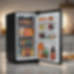 Compact design of Black and Decker 3.2 Mini Fridge featuring sleek lines.