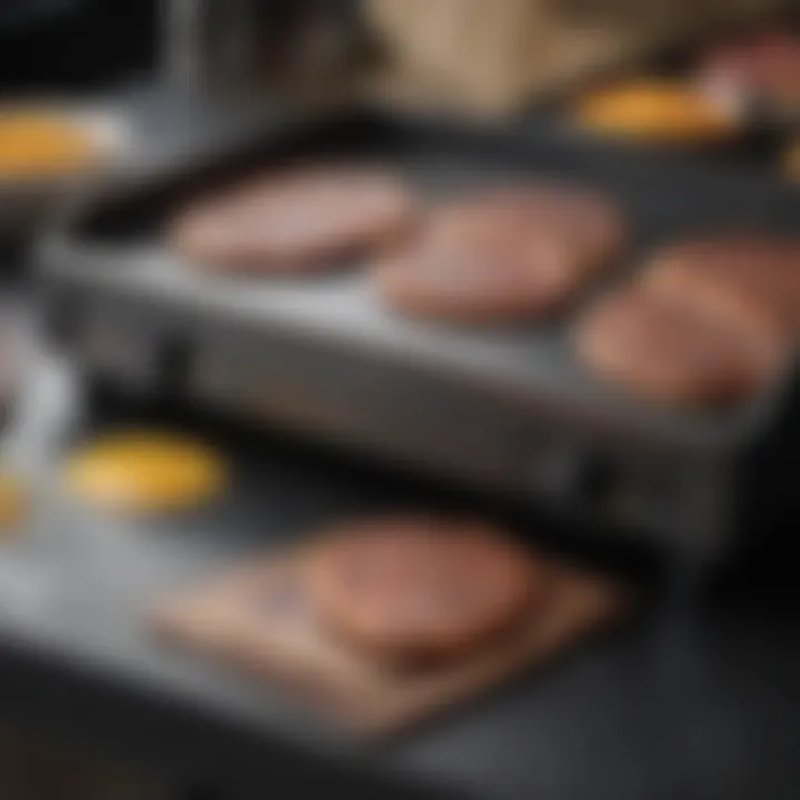 Close-up of essential features of a Blackstone griddle.