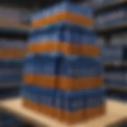 A visually appealing display of Bud Light cases stacked in a retail setting