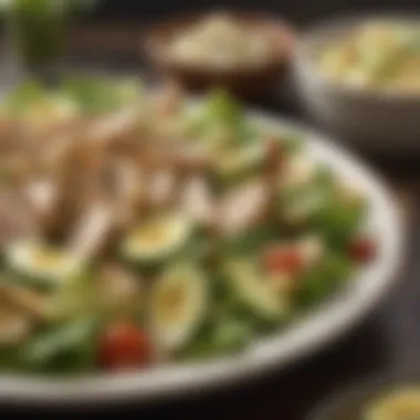 Caesar Salad Variations and Additions An enticing bowl of Caesar salad variations featuring additions like grilled chicken and avocado.
