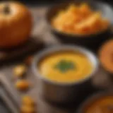 Close-up of canned pumpkin puree highlighting its rich texture