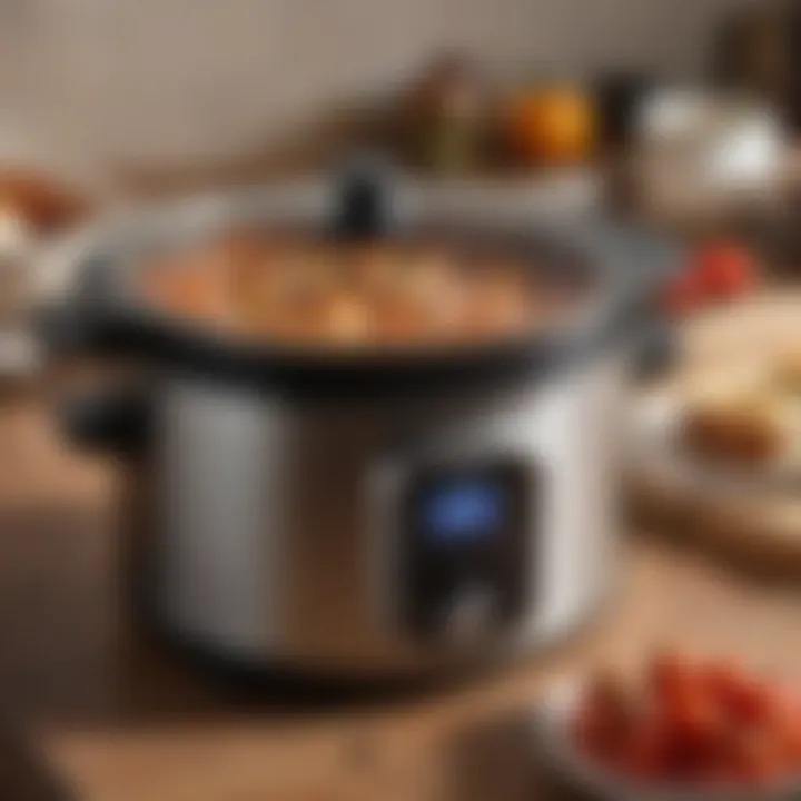 A timer displaying the ideal cooking duration for a casserole in a crock pot.