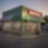 Exterior view of a budget-friendly convenience store