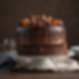 A beautifully layered Chocolate Doberge Cake showcasing its rich texture and glossy frosting