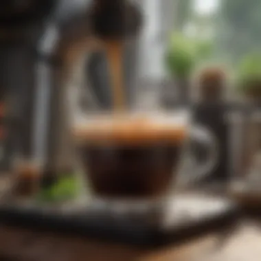 Artful Coffee Brewing A serene coffee brewing setup highlighting the equipment and fresh ingredients used
