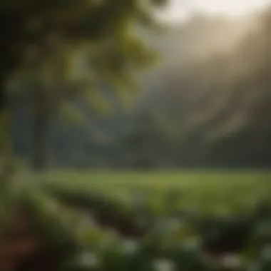 A sustainable coffee farm demonstrating eco-friendly practices and vibrant greenery