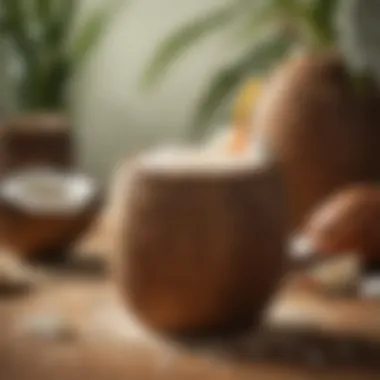 Inviting Coconut Drink Creation A vibrant coconut mixed drink ready to be enjoyed