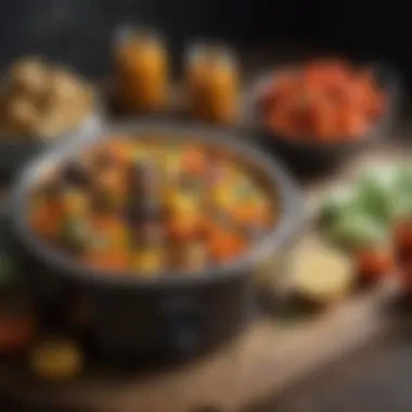 Crockpot Vegetable Medley A beautifully arranged crockpot filled with a colorful vegetable medley