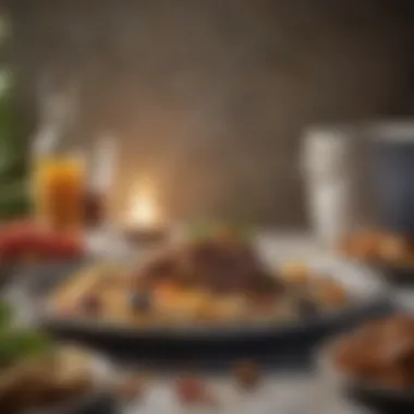 Influence of Mythology on Modern Greek Gastronomy An artistic representation of Greek mythology influencing modern gastronomy.