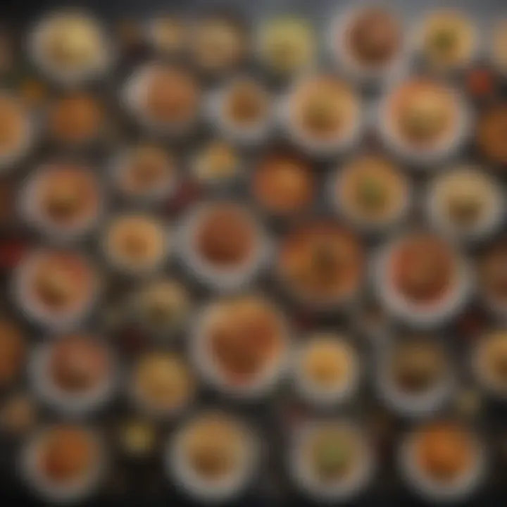 A vibrant spread of international dishes showcasing diverse cuisines