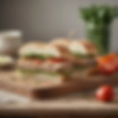 Elegant Sandwich Presentation An elegantly plated sandwich with complementary side dishes