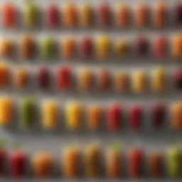 A vibrant selection of energy-boosting beverages including herbal teas and smoothies.