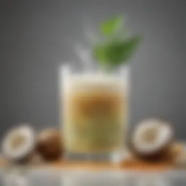 Natural Ingredients for Energy An array of natural ingredients such as ginseng, matcha, and coconut water arranged aesthetically.