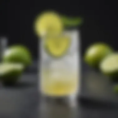 Zesty Lime Refreshment Refreshing mocktail served in a stylish glass with a twist of lime