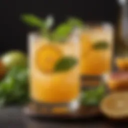 Vibrant mocktail with citrus slices and mint leaves