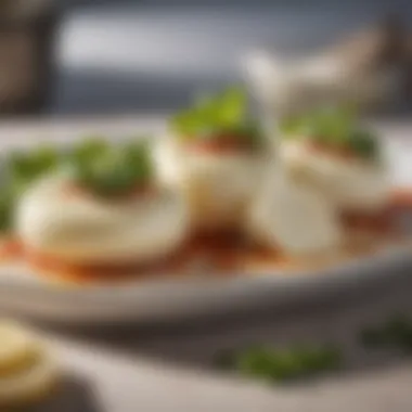 Delicious mozzarella cheese appetizer with fresh herbs.