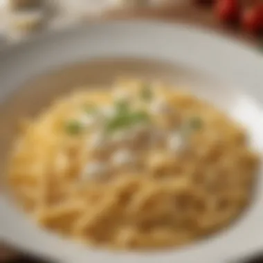 Creamy mozzarella cheese in a comforting pasta dish.