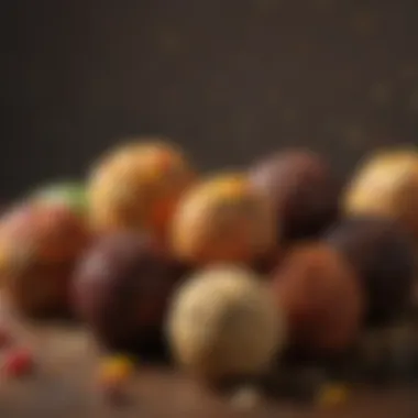 Colorful Nutritious Energy Balls Colorful energy balls made from seeds and dried fruits, a nutritious snack choice