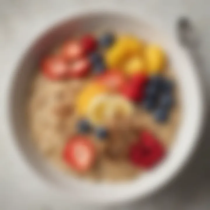 A wholesome bowl of oatmeal topped with fruits and seeds